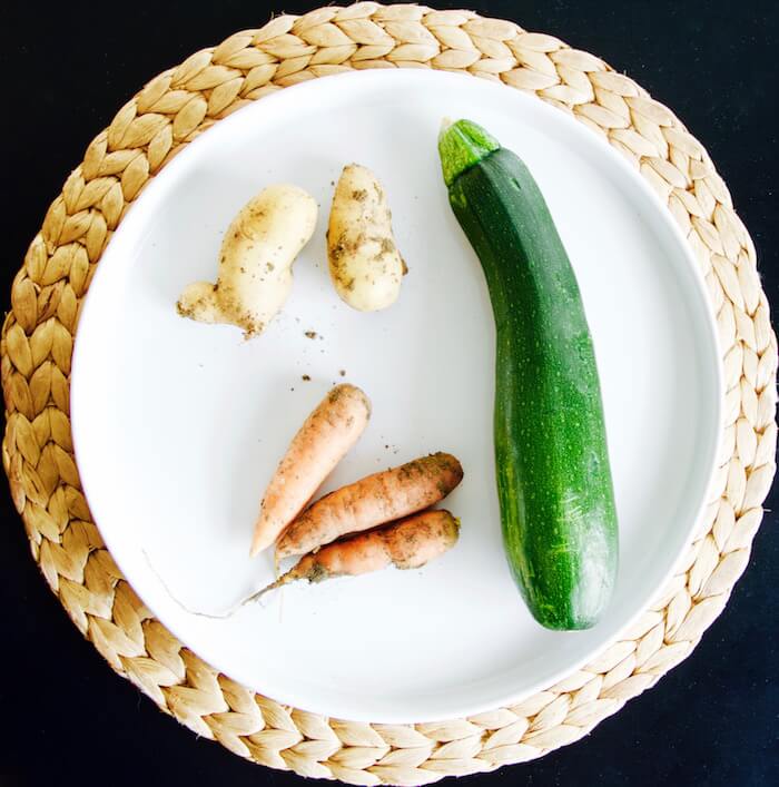 Zucchini carrots and potatoes for baby