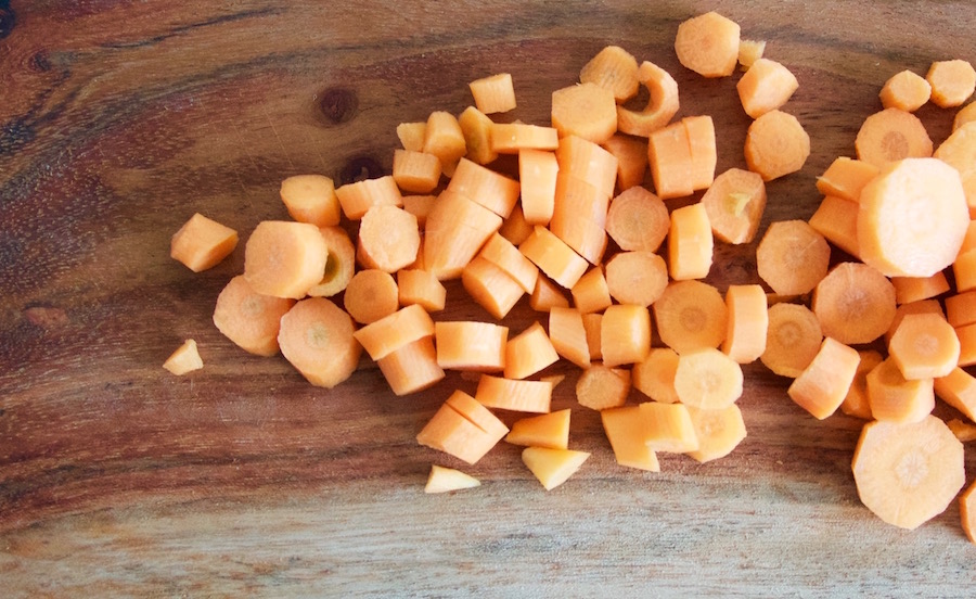 Carrot slices for babies