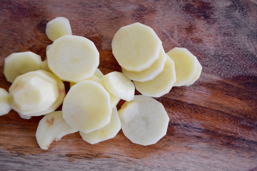 Potato slices for baby food 