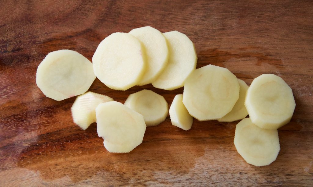Potato slices for baby puree
