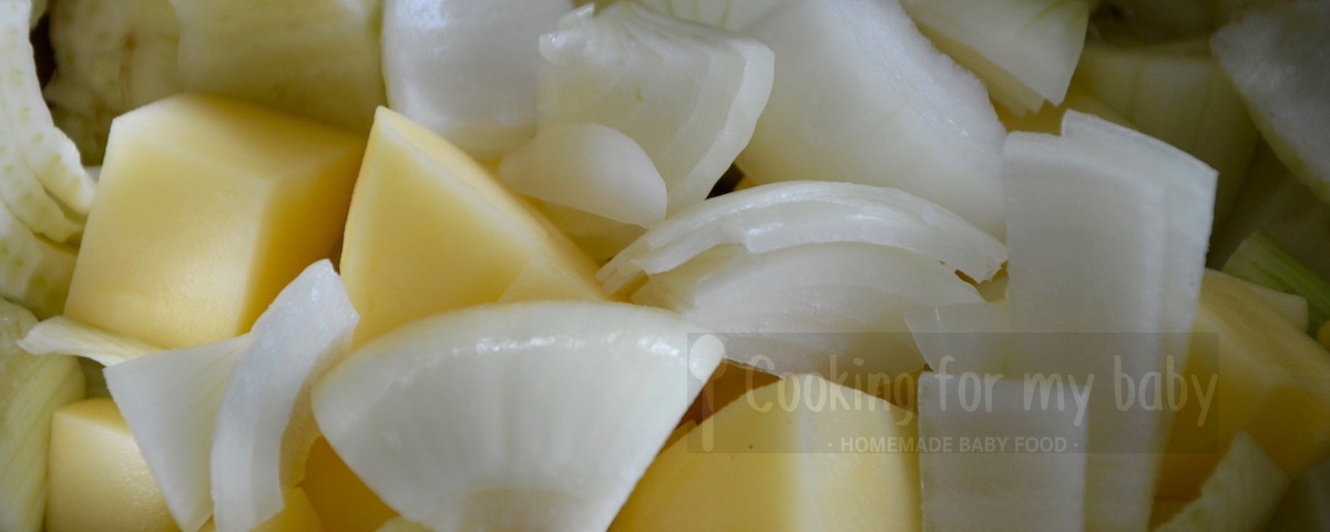 Onion and potatoes with fennel for baby