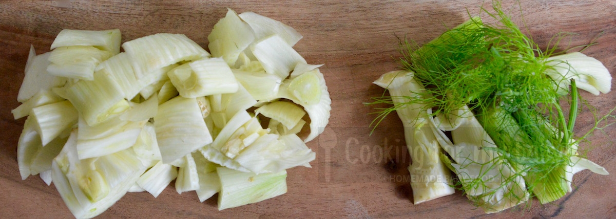 Pieces of fennel for baby