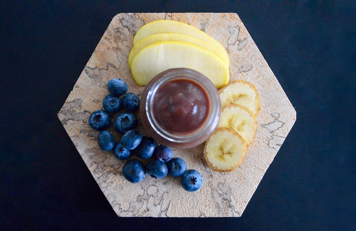 Apple, banana and blueberry baby puree recipe (from 6 months)