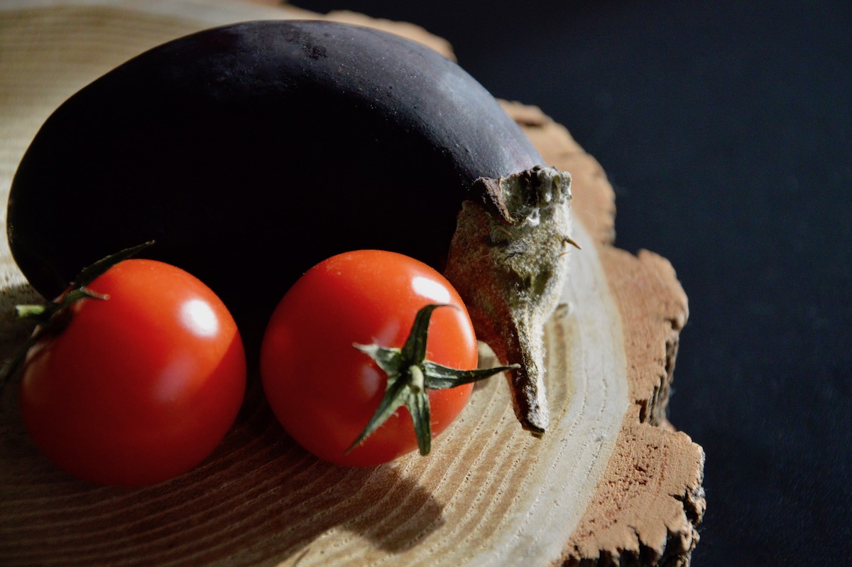 Eggplant and tomatoes for baby
