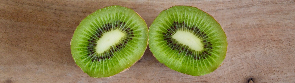 Kiwi cut in half for baby