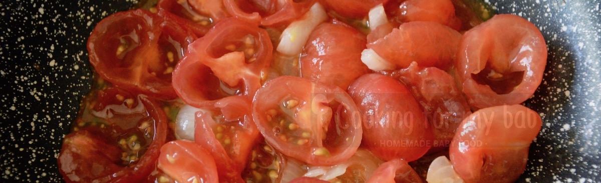 Cooking cherry tomatoes for baby