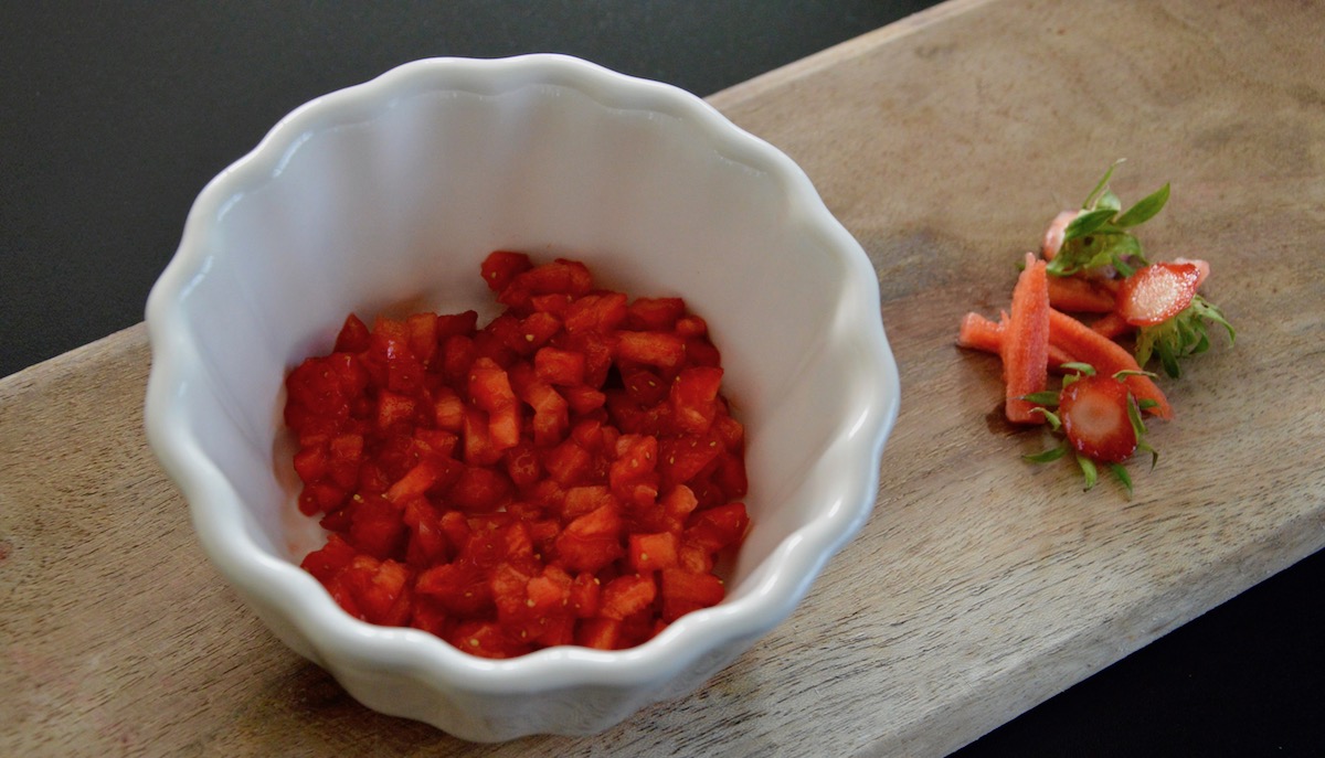 Tartare de fraise pour bébé