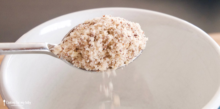Ground hazelnut for french hazelnut financiers baby recipe