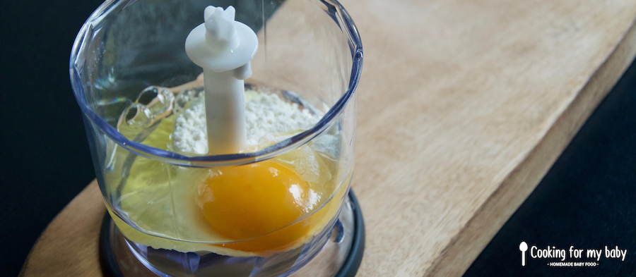Flour and egg for baby crepe batter