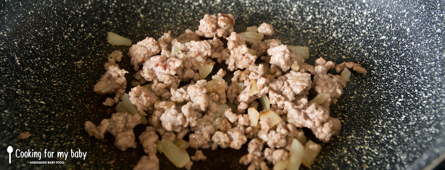 Ground beef and onion for babies