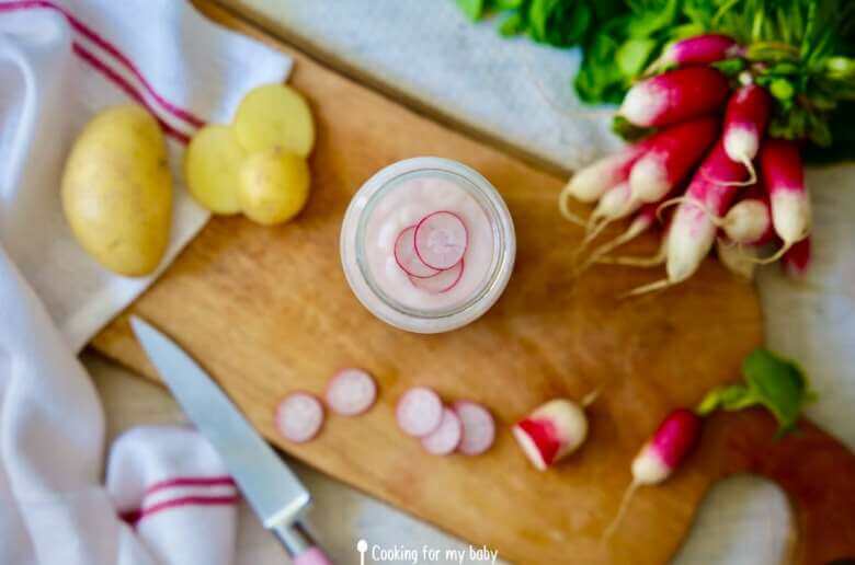 Pink Radish, Potato, and Cream Cheese baby Puree Recipe (From 6 Months)