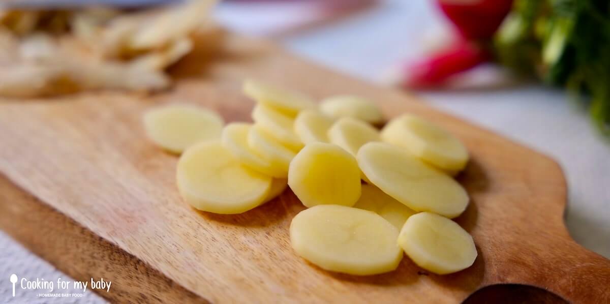 Potato ingredient for baby puree recipe