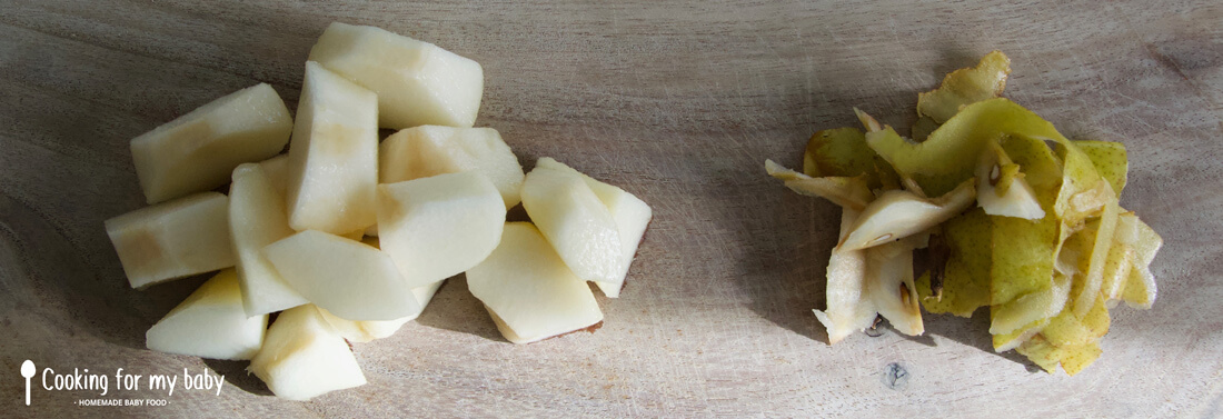 Pear pieces for babies