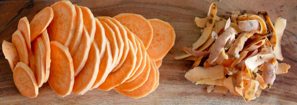 Sliced sweet potato