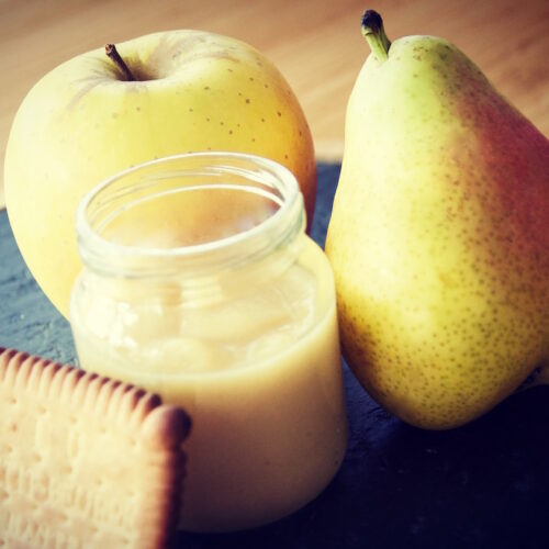 Recette de compote pomme poire biscuitée au Petit beurre pour bébé (dès