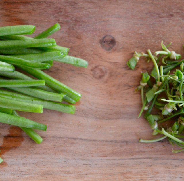 Haricots verts équeutés