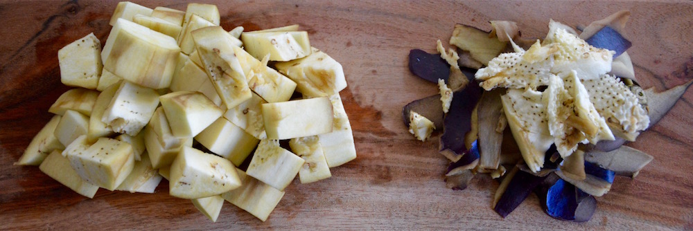 Morceaux d'aubergine pour bébé