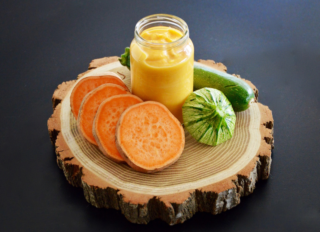 Purée de patate douce, courgette et vache qui rit pour bébé (Dès 6 mois)