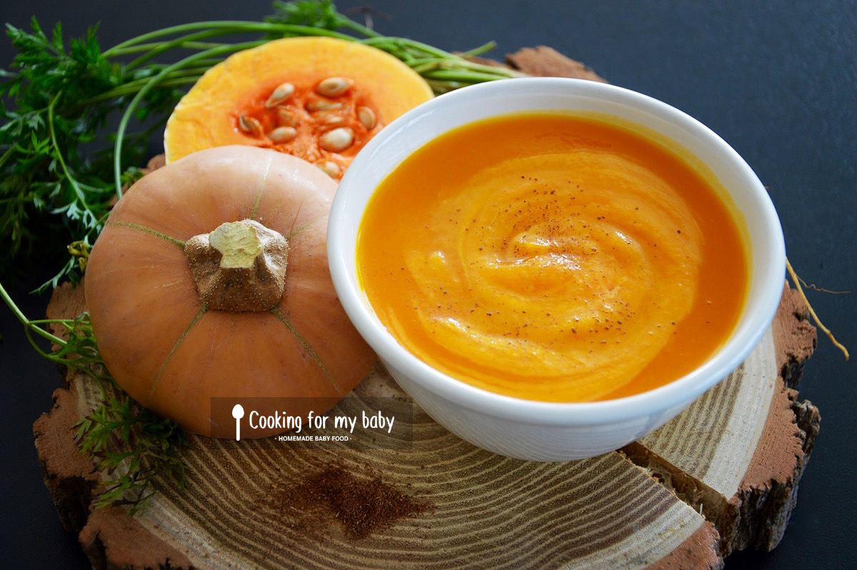 Recette De Veloute De Courge Butternut Carotte Et Cannelle Pour Bebe Des 6 Mois Cooking For My Baby