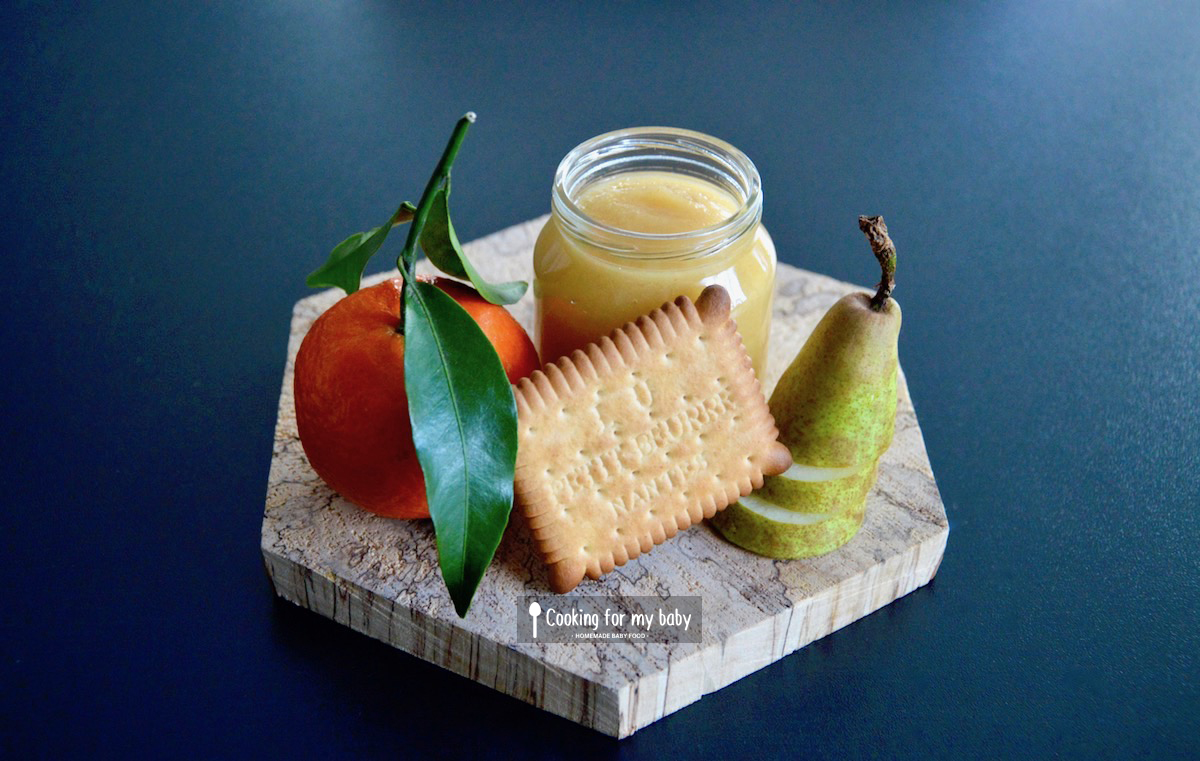 Recette de compote clémentine poire petit-beurre pour bébé (Dès 6