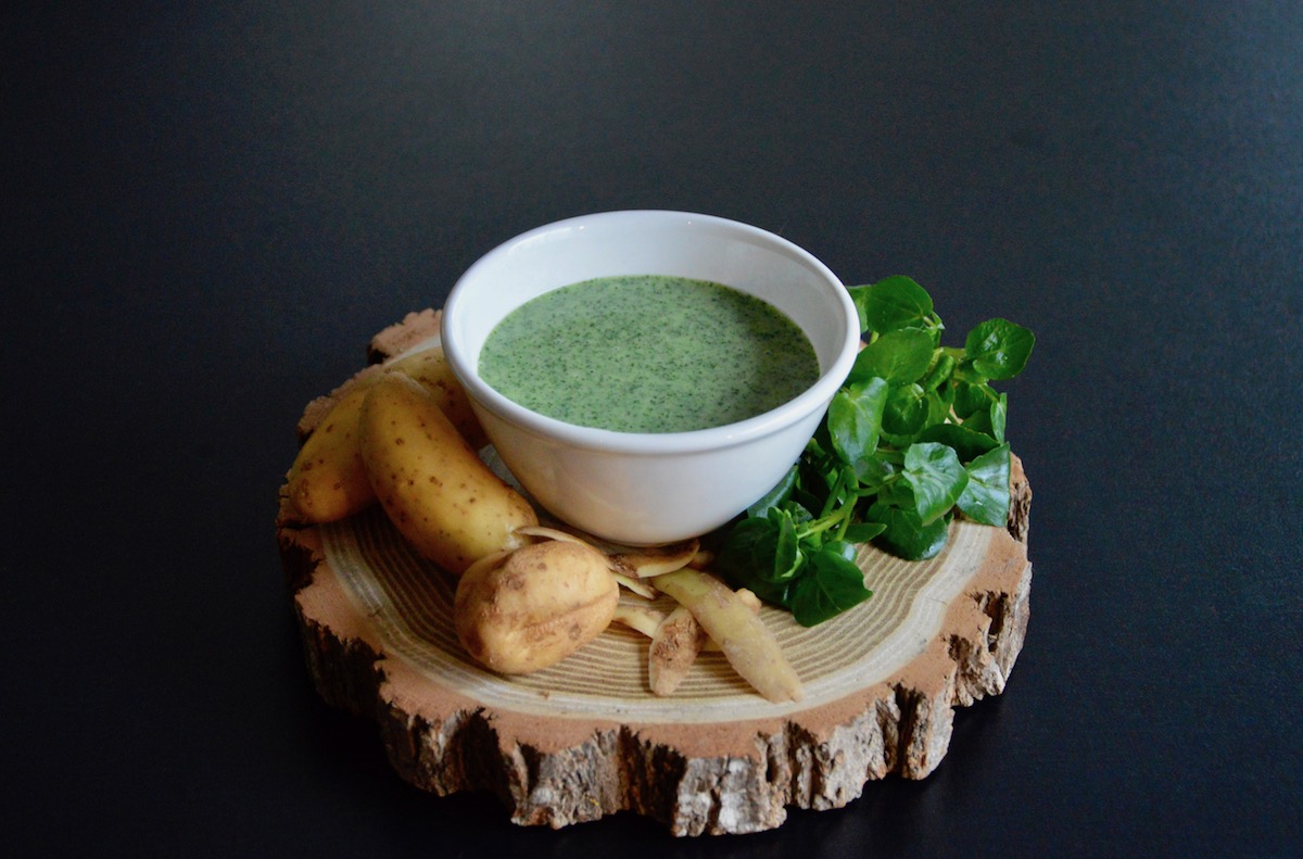 Recette de velouté de cresson pomme de terre et chèvre frais pour bébé (Dès 7 mois)