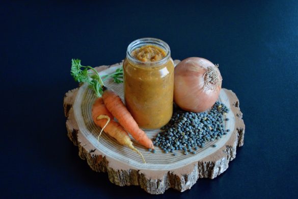Recette de petit pot mouliné de lentilles carottes et oignon pour bébé