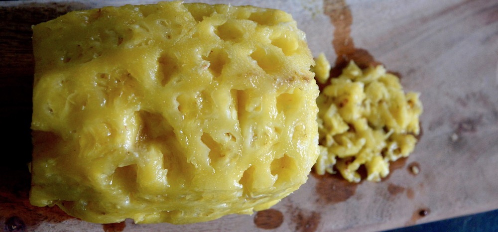 Peeled pineapple for baby
