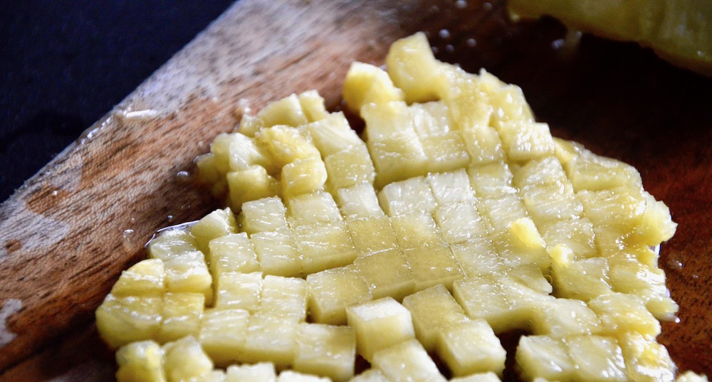 Small pineapple cubes for baby