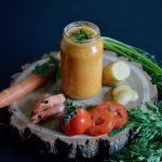 Recette bébé : Purée de carotte tomate aux crevettes coco coriandre pour bébé (Dès 12 mois)