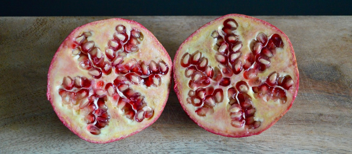 Cut pomegranate for baby