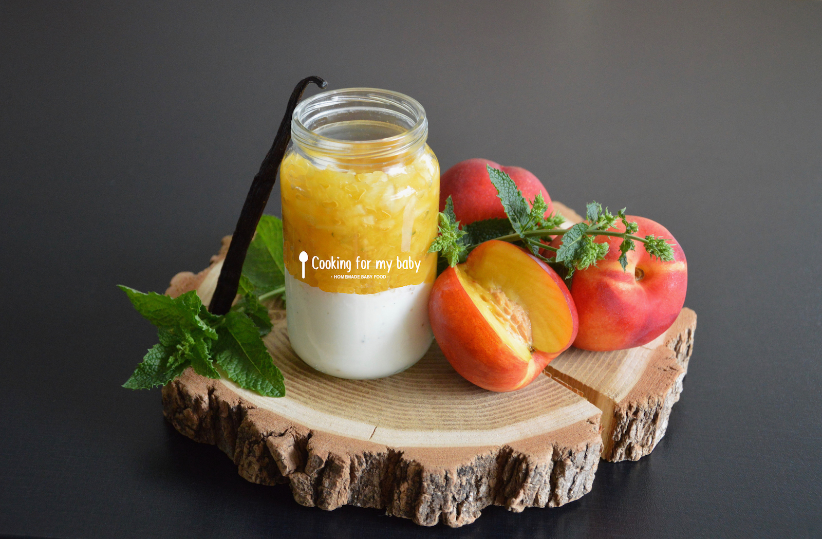 Recette De Tartare De Nectarine Marinee A La Menthe Sur Creme Vanille Pour Bebe Des 8 Mois