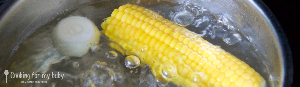 Recette De Veloute De Mais Filet De Poulet Au Cheddar Fondu Et Mouillette De Pain Complet Pour Bebe Des 8 Mois Cooking For My Baby