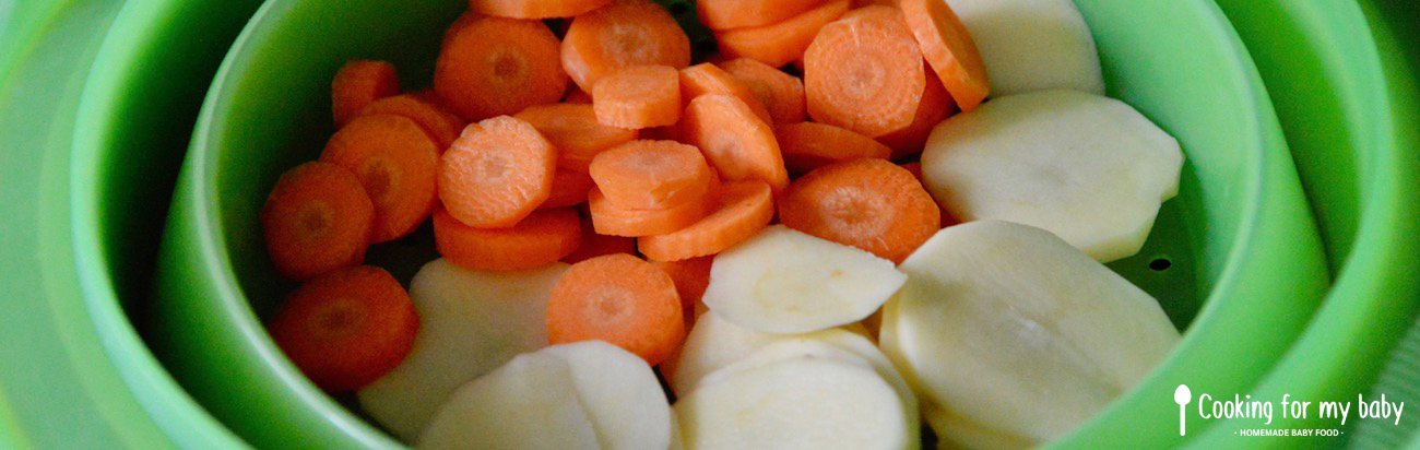 Steamed vegetables for baby
