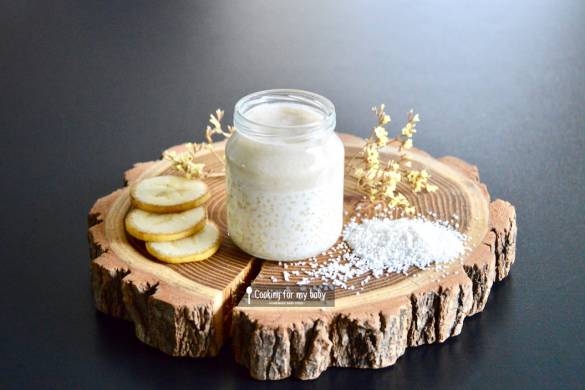 Recette de tapioca au lait de coco et crème de banane pour bébé (Dès 8 mois)