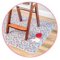 Tapis de protection de sol pour bébé qui mange seul