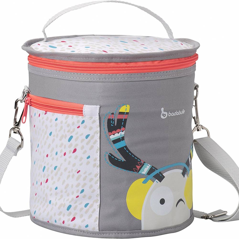 Lunchbag Isotherme Enfant CHILDHOME My Lunchbag - Contenance Grande, Doublure Aluminium, Bandes Élastiques, Étiquette Nom - Kaki - 7