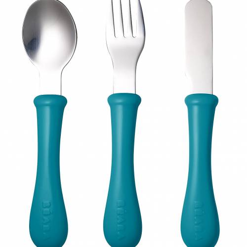 Set de 2 couverts en inox, gamme Enfant, bleu - Cuitisan