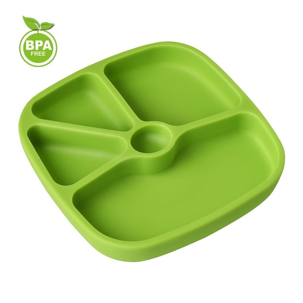 Assiette à Ventouse sans Plastique pour Bébé, Silicone Premium