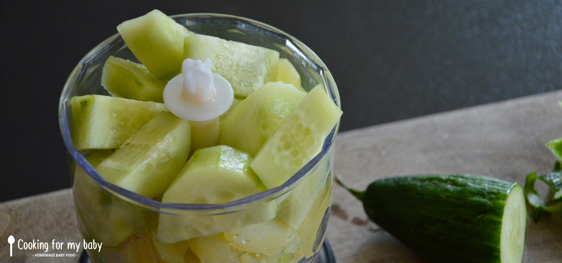 Recette De Veloute De Courgette Concombre Et Saint Moret Pour Bebe Des 7 Mois Cooking For My Baby