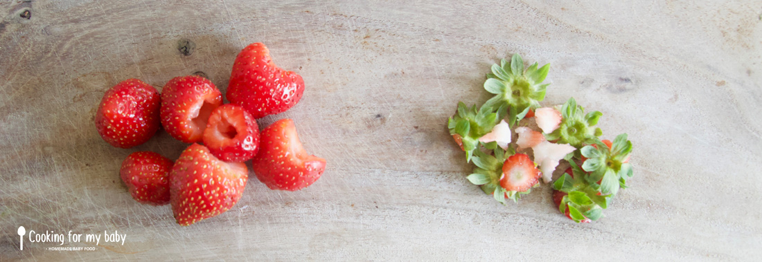 Recette de compote de fraise, pomme et poivron rouge pour bébé