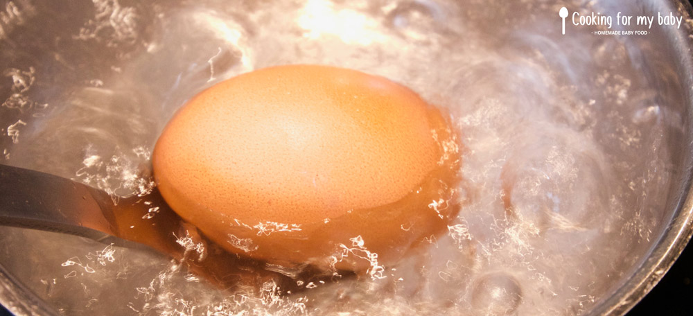 Boiling an egg for baby