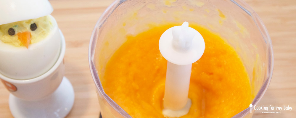 Purée lisse de carotte et patate douce pour bébé