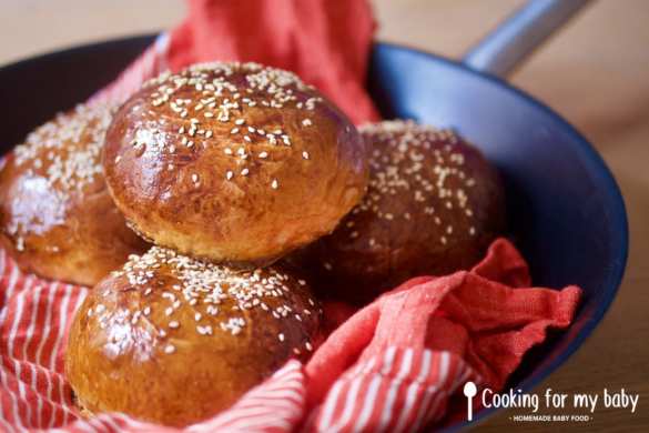 Recette de pains burgers briochés moelleux