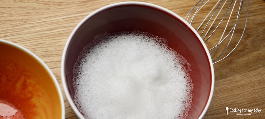 Beaten egg white