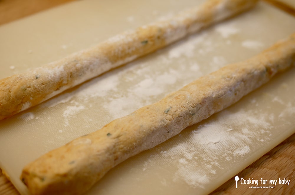 Logs of gnocchi dough for baby