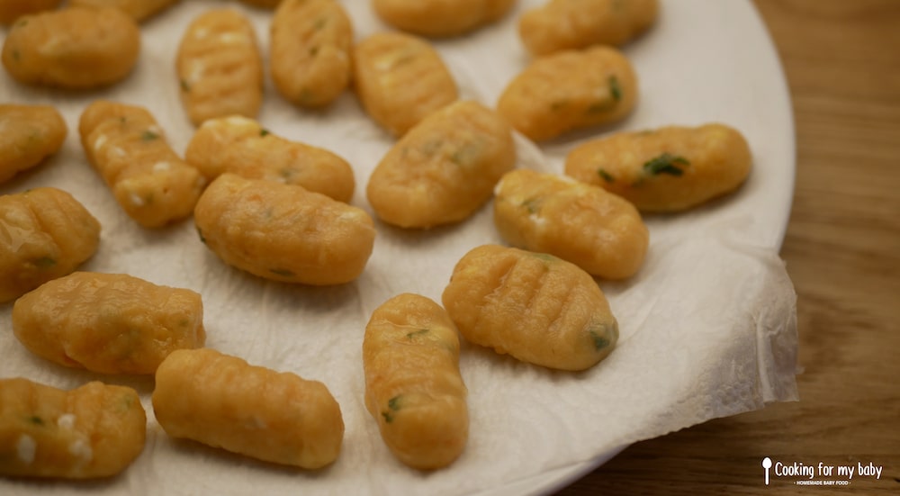 Cooked gnocchi for baby