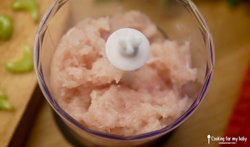 Blended Chicken for Baby Meatballs