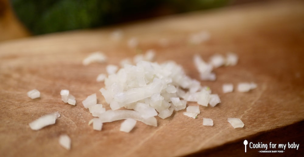 Minced onion for baby savory pancakes
