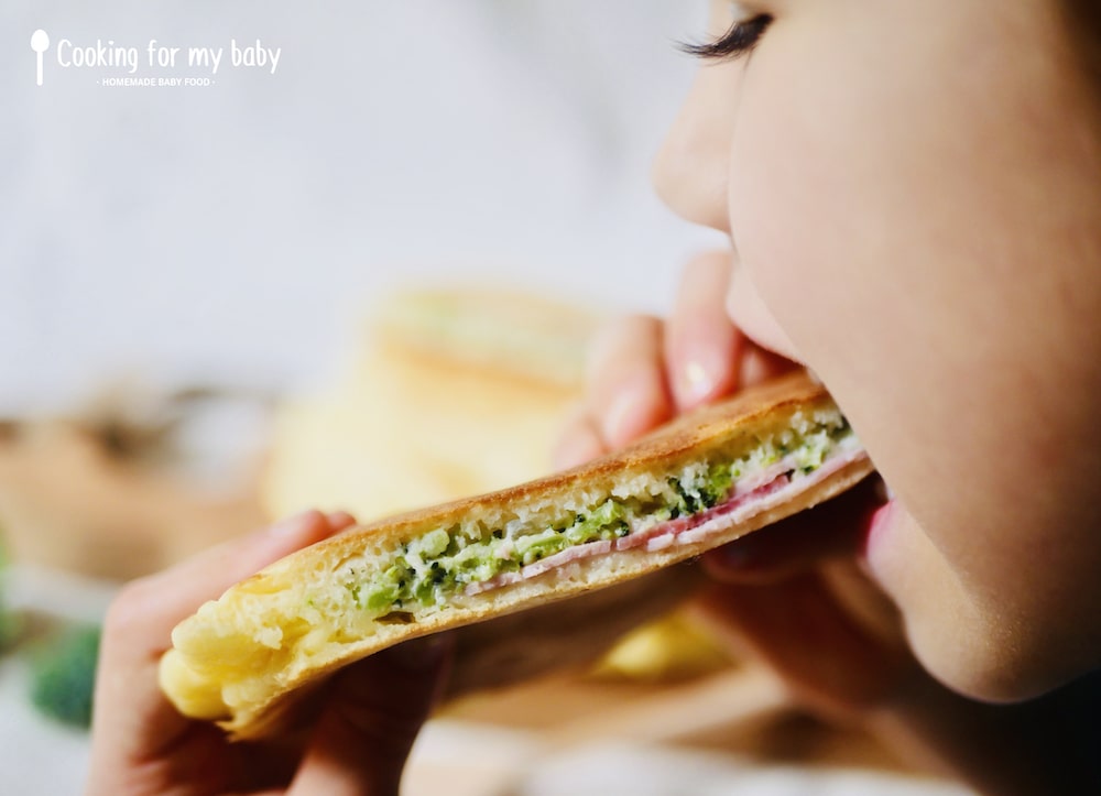 Savory croque-monsieur-style pancakes for children