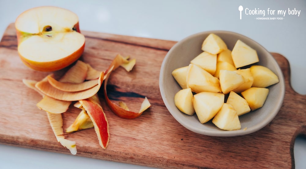 Compote bébé 6 mois - Pomme Nectarine par ManueChd. Une recette de